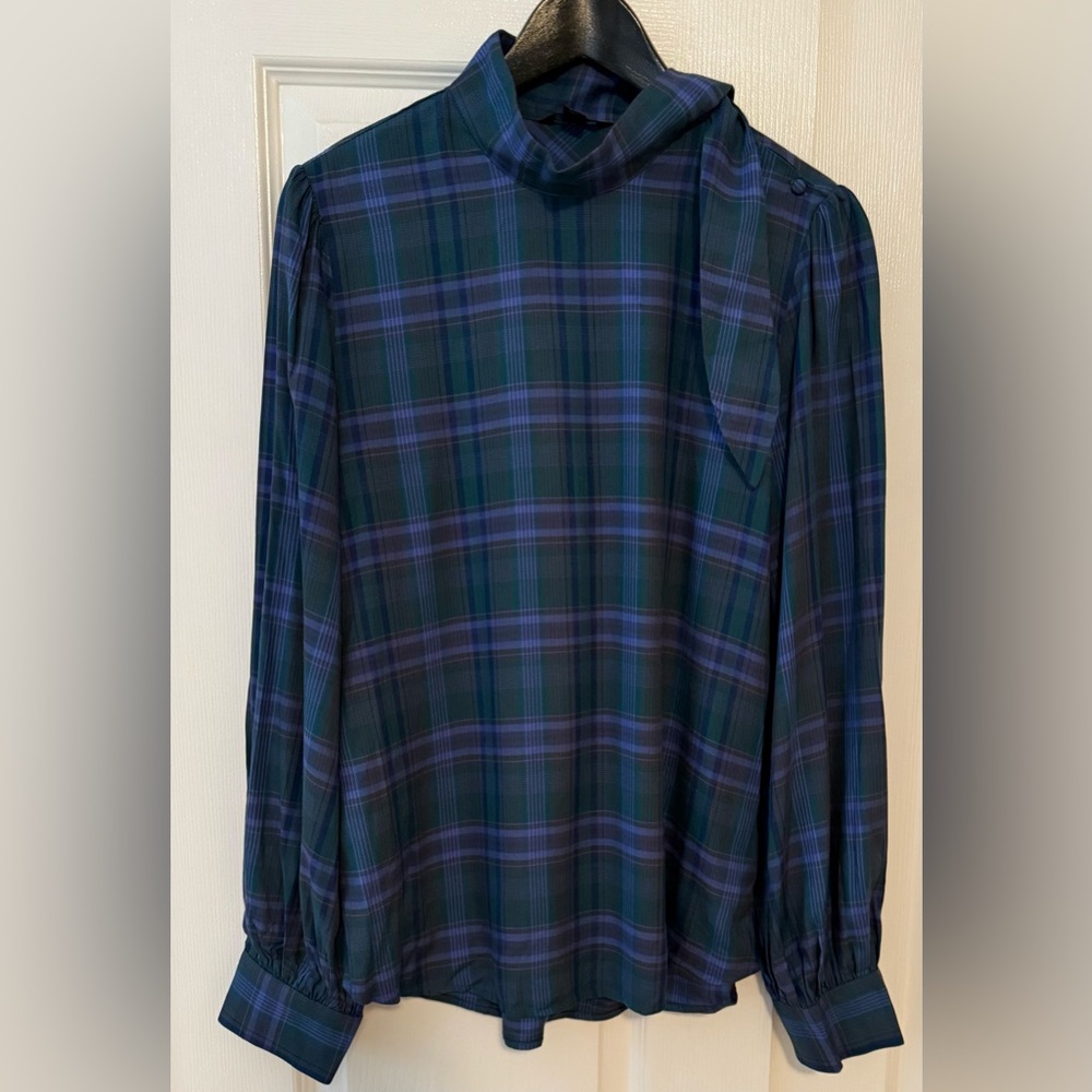 RW&CO. Plaid Blouse - Green and Purple